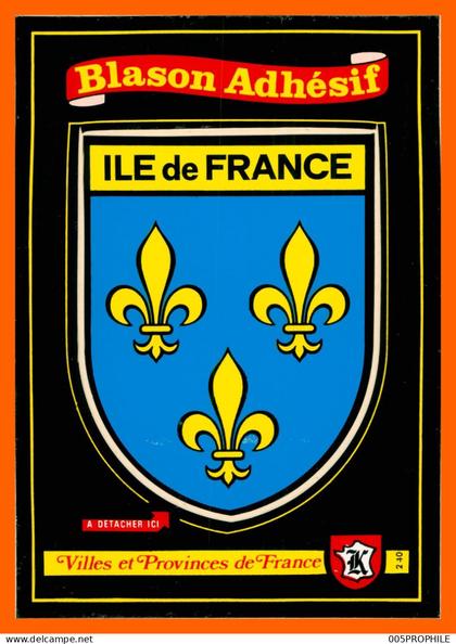 AUTOCOLLANT BLASON STICKER ADHESIF ECUSSON ARMOIRIES * ILE DE FRANCE - LYS - EDIT KROMA