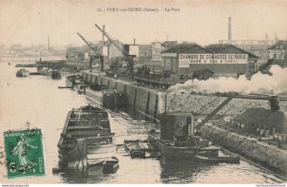 FRANCE - Ivry sur Seine - Port - Chambre de Commerce - Péniches - CPA