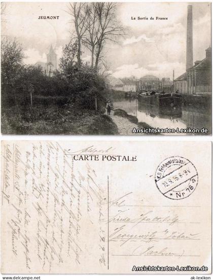 CPA Jeumont Jeumont La Sortie de France 1916