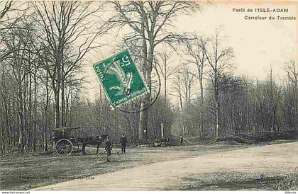 Carte Postale Ancienne - 95 - L'Isle Adam - Foret de l'Isle Adam - Carrefour du Tremble - Animée - CPA - Voir Scans Rect