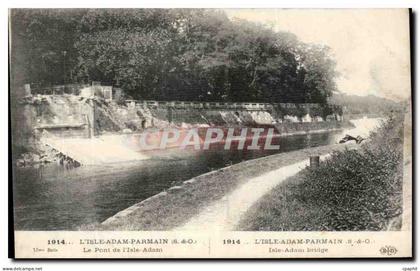 CPA L'Isle Adam Parmain Le Pont De L'Isle Adam Militaria