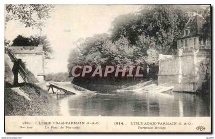 CPA L'Isle Adam Parmain Le Pont De Parmain Militaria