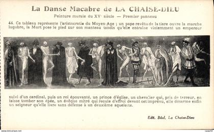 CPA La Chaise Dieu Danse Macabre
