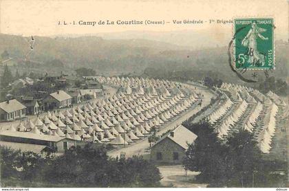 Carte Postale Ancienne - 23 - La Courtine - Camp de la Courtine - Vue generale 1re brigade - CPA - Oblitération de 1914