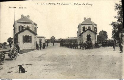CPA La Courtine Entree du Camp Militaria