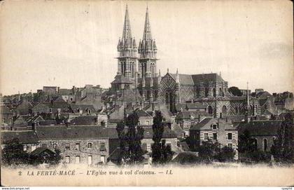 CPA La Ferte Mace L Eglise Vue a Vol d Oiseau IL
