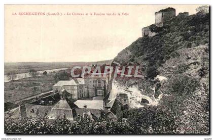 CPA La Roche Guyon Le Chateau et le Donjon vus de la Cote