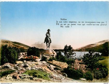 Carte Postale - 38 - Laffrey - Le Lac de Laffrey sur la Route Napoléon - Statue de Napoélon Bonaparte à cheval - Mention