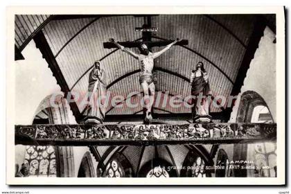 CPA Lampaul La grande poutre sculptee