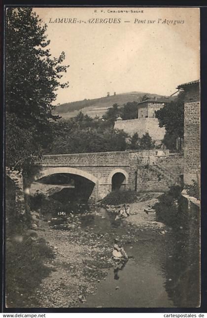 CPA Lamure-sur-Azergues, Pont sur l`Azergues