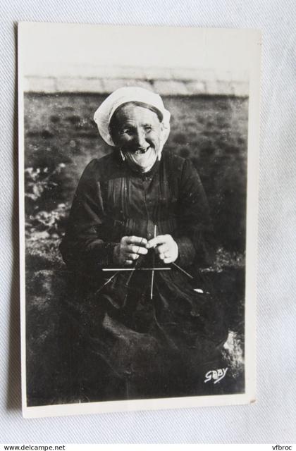 Cpsm, vieille femme de Lannion, folklore, Cotes d'Armor 22