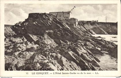 CPA Le Conquet L'Hotel Ste Barbe vu de la mer
