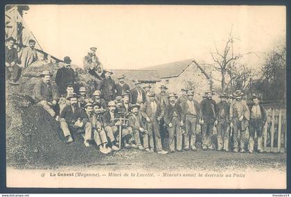 53 Le Genest Saint Isle Mines de la Lucette Mineurs avant la descente au Puits TBE