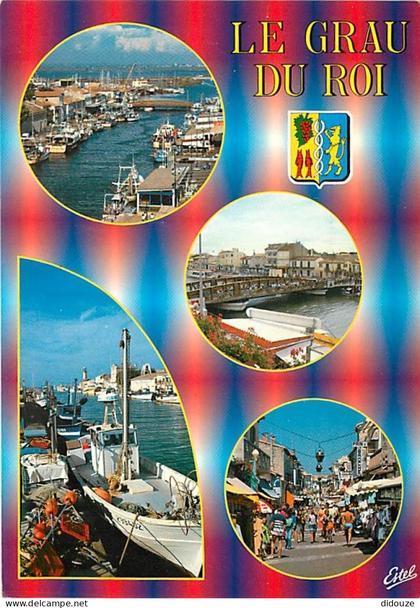 Carte Postale - 30 - Le Grau du Roi - Multivues - Blasons - Bateaux - Flamme Postale de Le Grau du Roi - CPM - Voir Scan