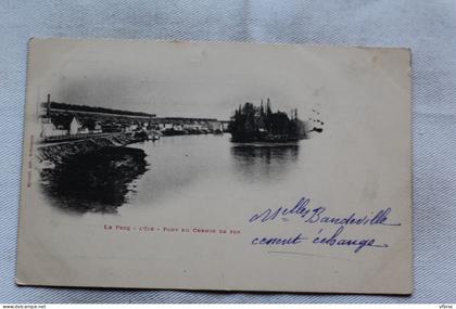 Cpa 1900, Le Pecq, l'ile, pont du chemin de fer, Yvelines 78