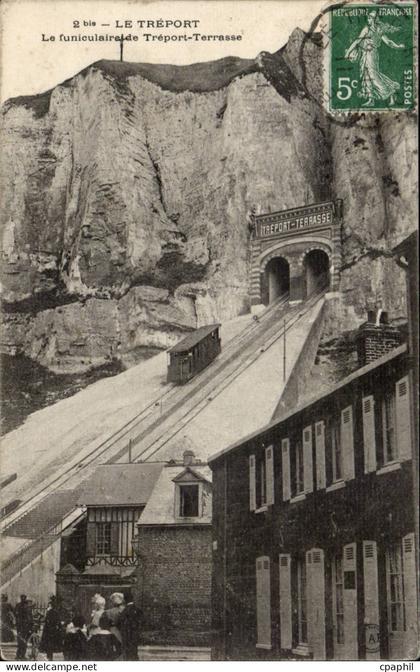 Le Treport - Le Funiculaire Treport Terrasse - train - CPA