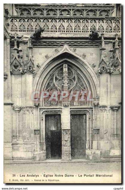CPA Les Andelys Eglise Notre Dame Le Portail Meridional