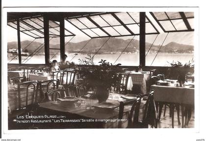 LES LECQUES-PLAGE - Pension restaurant "Les Terrasses" Sa salle à manger sur la mer
