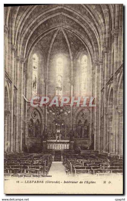 CPA Lesparre Interieur de L Eglise