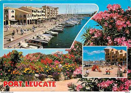 Carte Postale - 11 - Leucate - Port Leucate - Multivues - Fleurs - Flamme Postale de Leucate - CPM - Voir Scans Recto-Ve