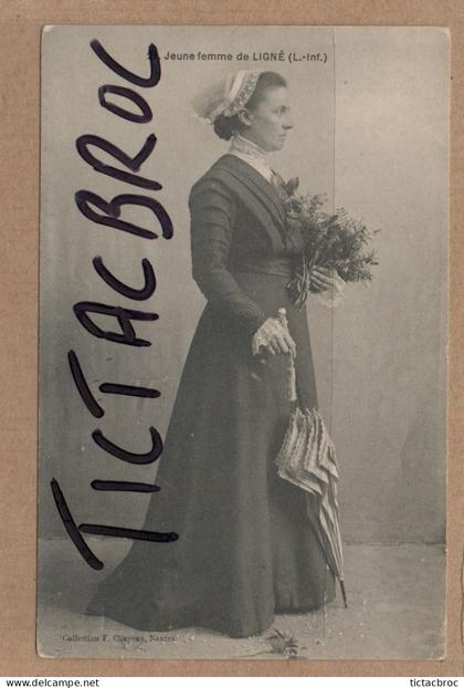 CPA 44 Ligné jeune femme de Ligné