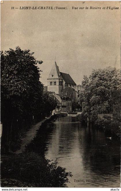 CPA Ligny-le-Chatel Vue sur la Riviere et l'Eglise FRANCE (1451632)
