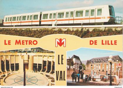 LILLE (59) LE METRO de LILLE - Le Val - Stations République et Rihour  CPSM GF