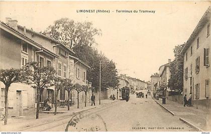 Carte Postale Ancienne - 69 - Limonest - Terminus du Tramway - Animée - CPA - Voir Scans Recto-Verso - Poscard - Carta P