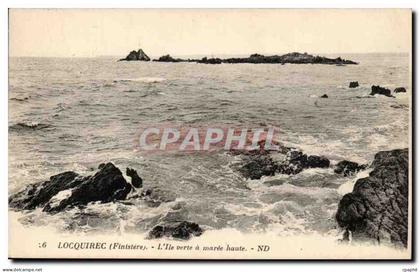 Locquirec CPA l'ile verte a maree haute