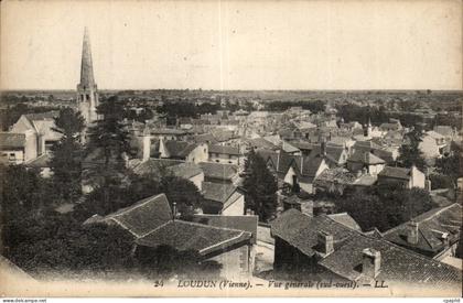 Loudun CPA Vue generale (sud ouest)