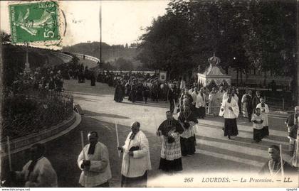 Lourdes CPA La procession