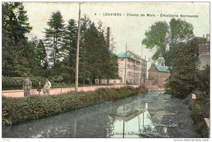 LOUVIERS CHAMP DE MARS EMAILLERIE NORMANDE  (CARTE COLORISEE)