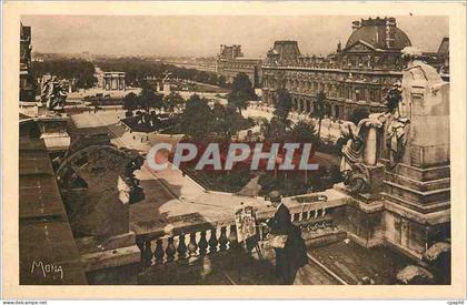 CPA Paris Vue sur le Louvre et les Jardins du Louvre et des Tuileries