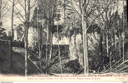 CPA Lucheux (Somme) Le Chateau Les Ruines exterieures vers la Foret Cote Nord
