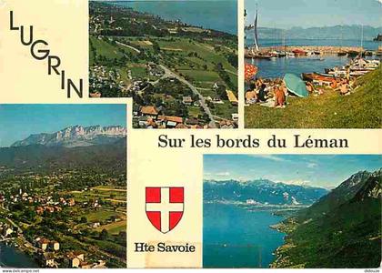 Carte Postale - 74 - Lugrin - Sur les bords du Lac Léman - Multivues - Blasons - Flamme Postale - CPM - Voir Scans Recto