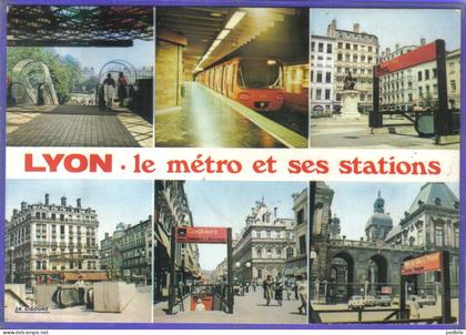 Carte Postale 69. Lyon  le métro et ses stations   très beau plan