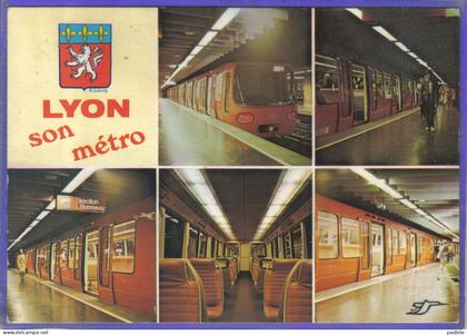 Carte Postale 69. Lyon  le métro et ses stations   très beau plan