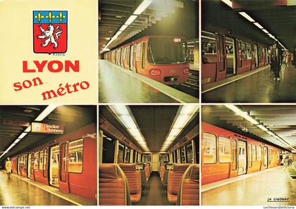 FRANCE - Lyon - Metro - Multivues - Rames - Quais - Intérieurs - Stations - Panneaux - Lumières - Animé - Carte Postale