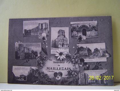 MAILLEZAIS (VENDEE) MARCOPHILIE MILITAIRE. CARTE MULTI-VUES.