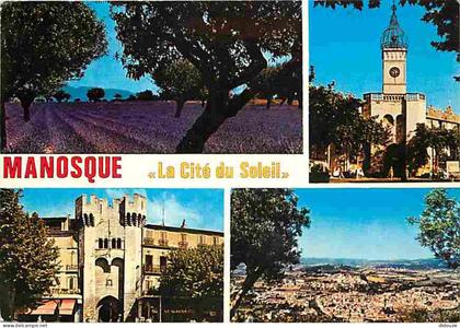 04 - Manosque - Multivues - Champs de lavande - CPM - Voir Scans Recto-Verso