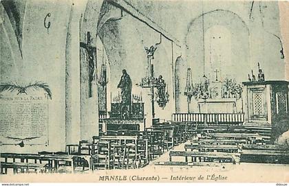 16 - Mansle - Intérieur de l'église - Correspondance - CPA - Voir Scans Recto-Verso