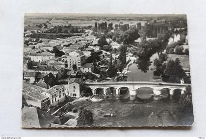 Cpm, en avion au dessus de Mansle, le pont et l'hôtel Beau Rivage, Charente 16