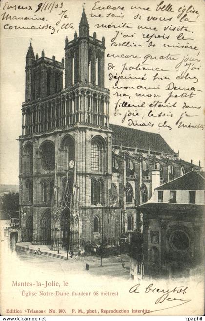 CPA Mantes la Jolie le Eglise Notre Dame