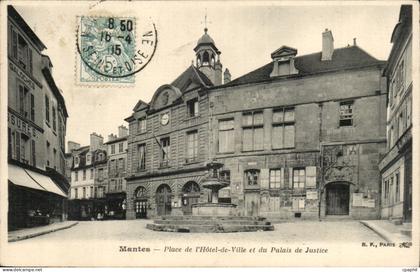 Mantes la jolie CPA Place de l'hotel de ville et du palais de justice