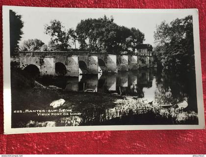 Mantes-la-Jolie Mantes sur seine [78] Yvelines -vieux pont de Limay CPSM--CPA Carte Postale-Postcard--