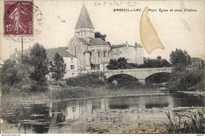 CPA Mareuil sur Lay pont eglise et vieux chateau