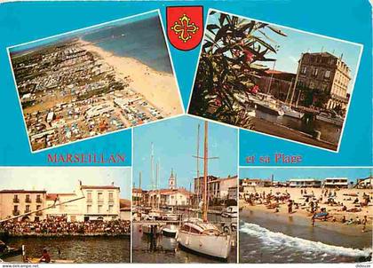 Carte Postale - 34 - Marseillan Plage - Multivues - Bateaux - Scènes de Plage - Blasons - CPM - Voir Scans Recto-Verso -