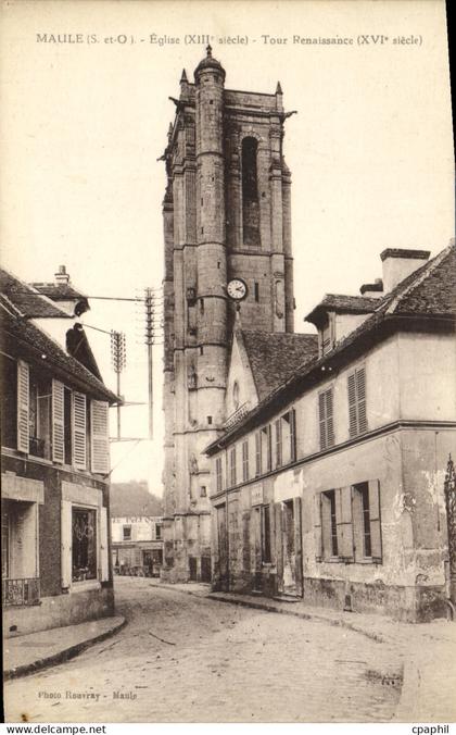 CPA Maule Eglise Tour Renaissance