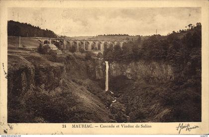 CPA Mauriac Cascade et Viaduc de Salins
