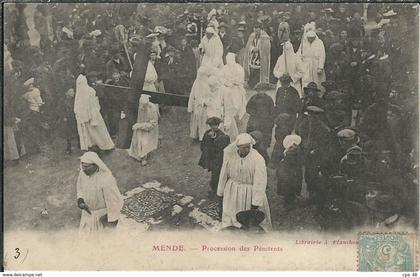LOZERE : Mende, Procession des Pénitents